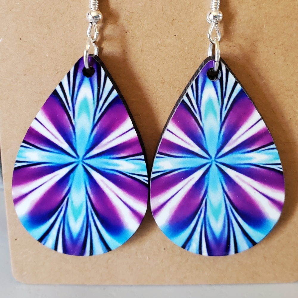 Fun Pattern Multicolor Teardrop Earrings - Picture 6 of 8